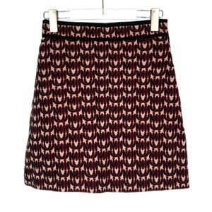 Miu Miu Logo-Print Cotton & Polyester Blend Mini Skirt Size 38 Made In Italy Bla